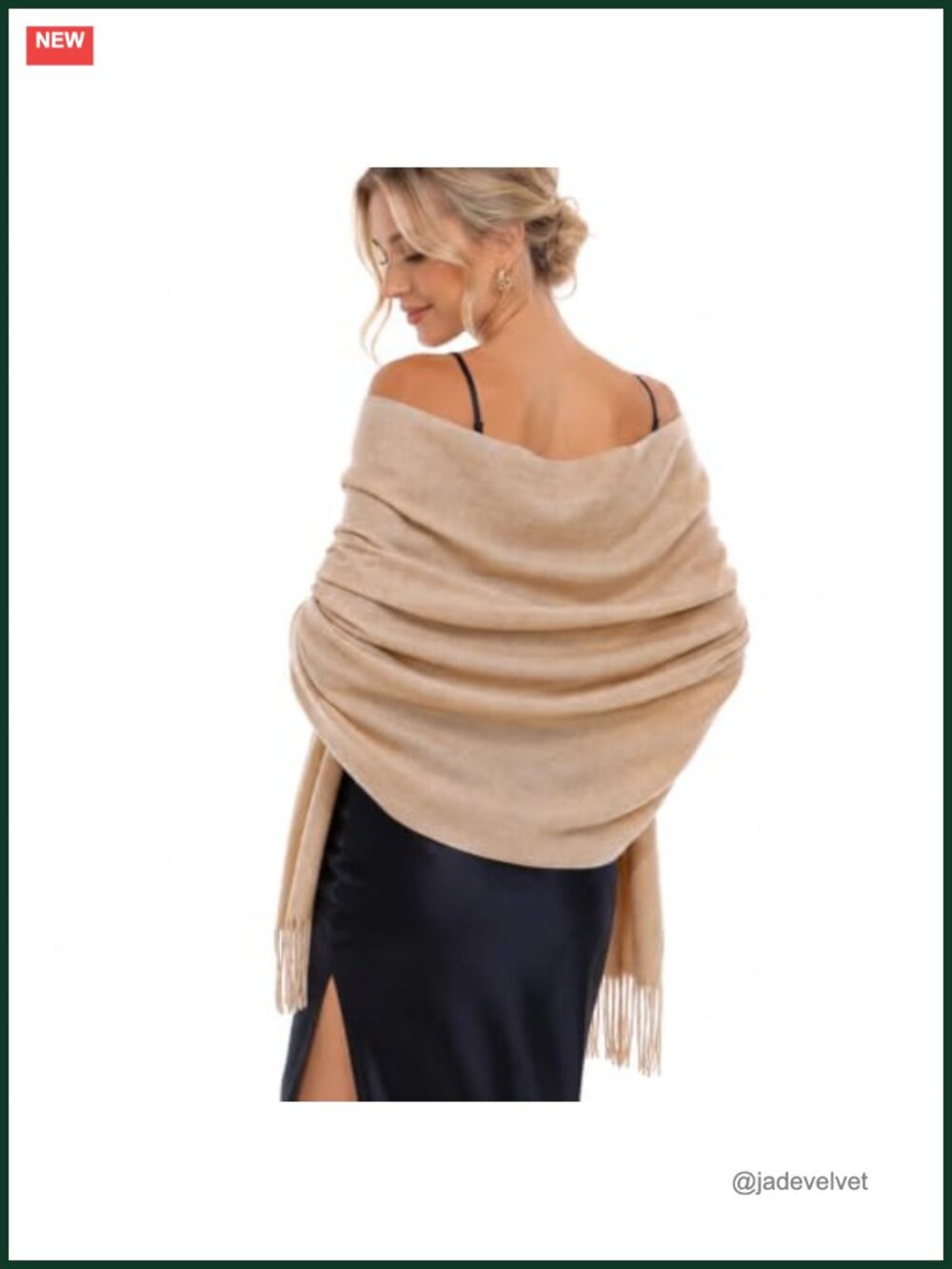 Warm Soft Pashmina Shawl Wrap for Women Large Winter Scarf Fringed Evening Dress